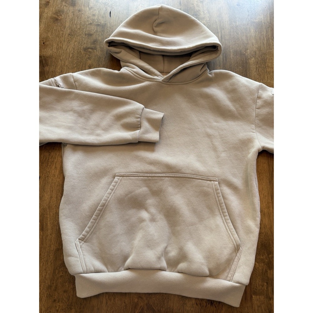 Comfrt Hoodie Size Small Tan/Gray Long Sleeve Pullover Hoodie Heavyweight - Picture 2 of 7